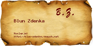 Blun Zdenka névjegykártya